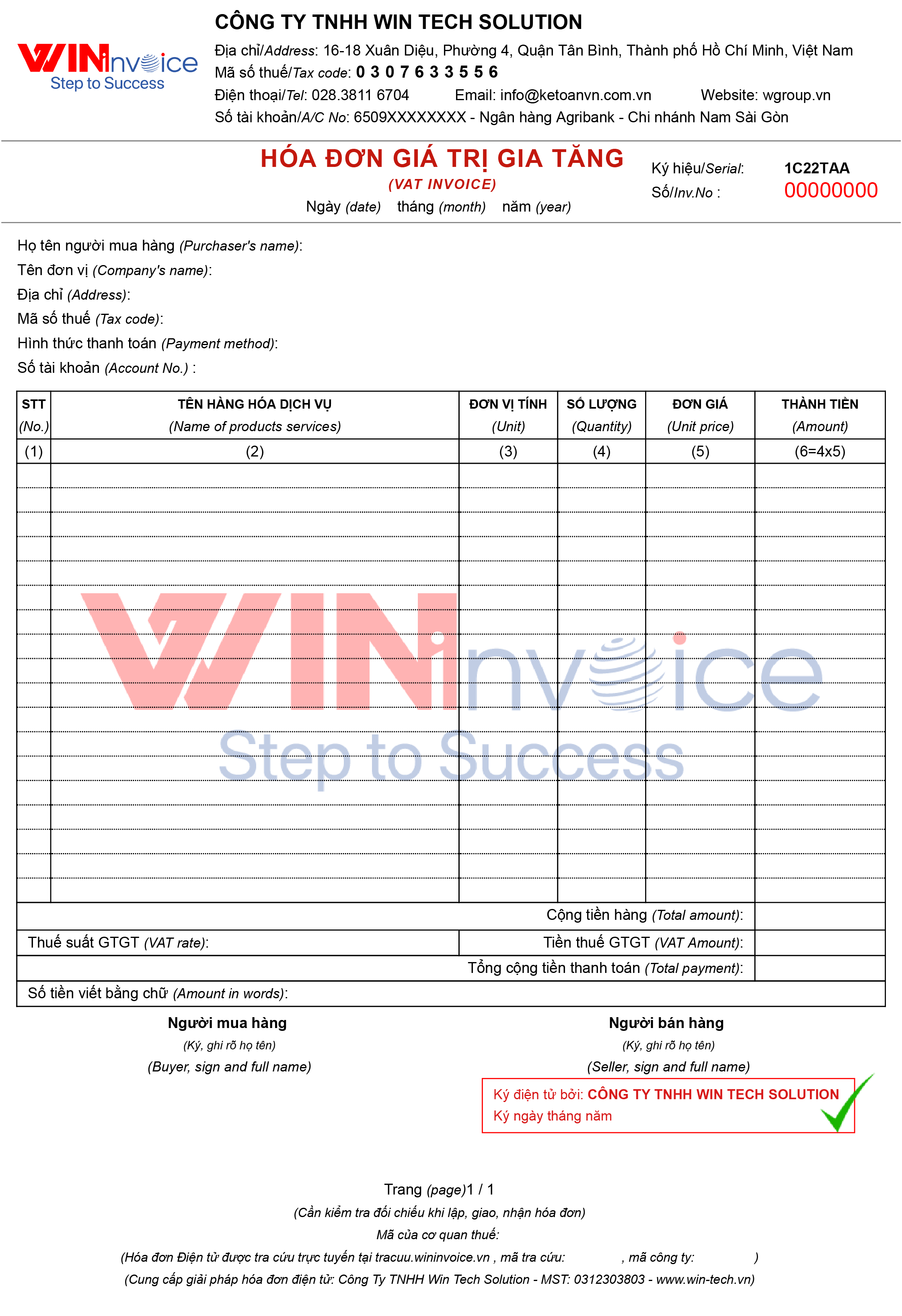 Mẫu hóa đơn 1